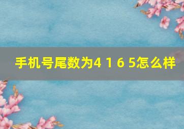 手机号尾数为4 1 6 5怎么样